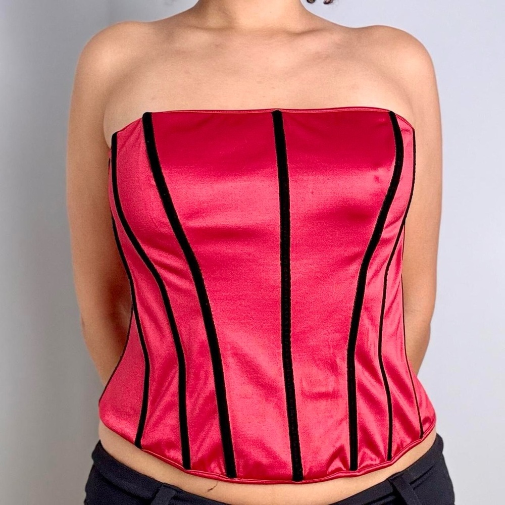 Vintage Red and Black Corset